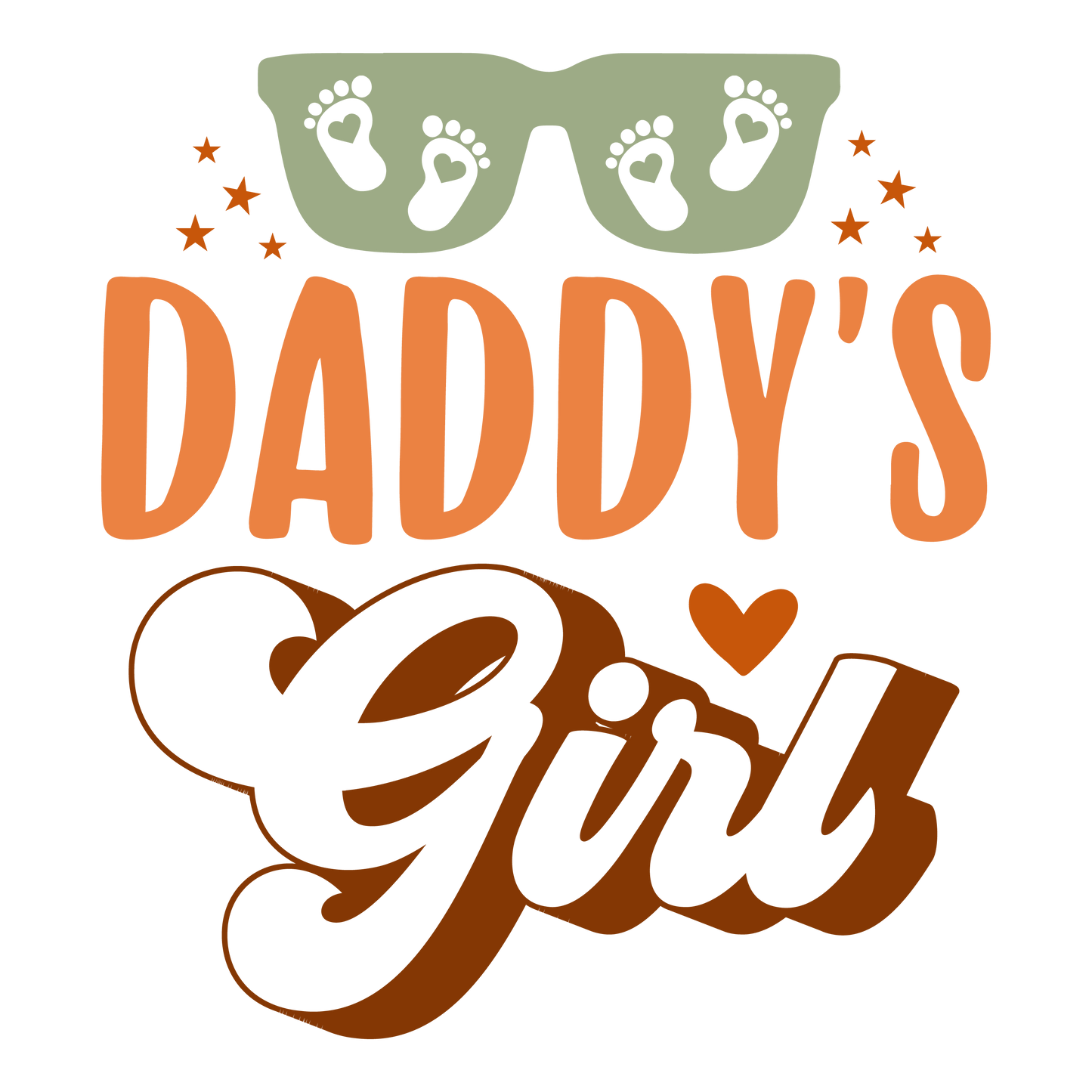 DADDY'S GIRL DTF Ready to Press Designs – ready to press DTF transfer by DTF Orange County, printed by DTF Orange County in Orange County.