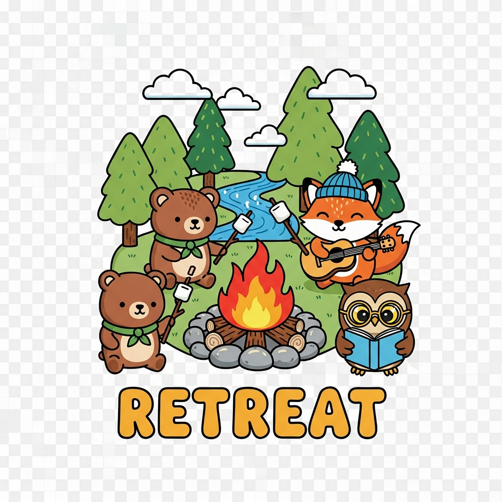 Youth Group Retreat DTF Transfer | Ready to Press Kawaii Designmedia