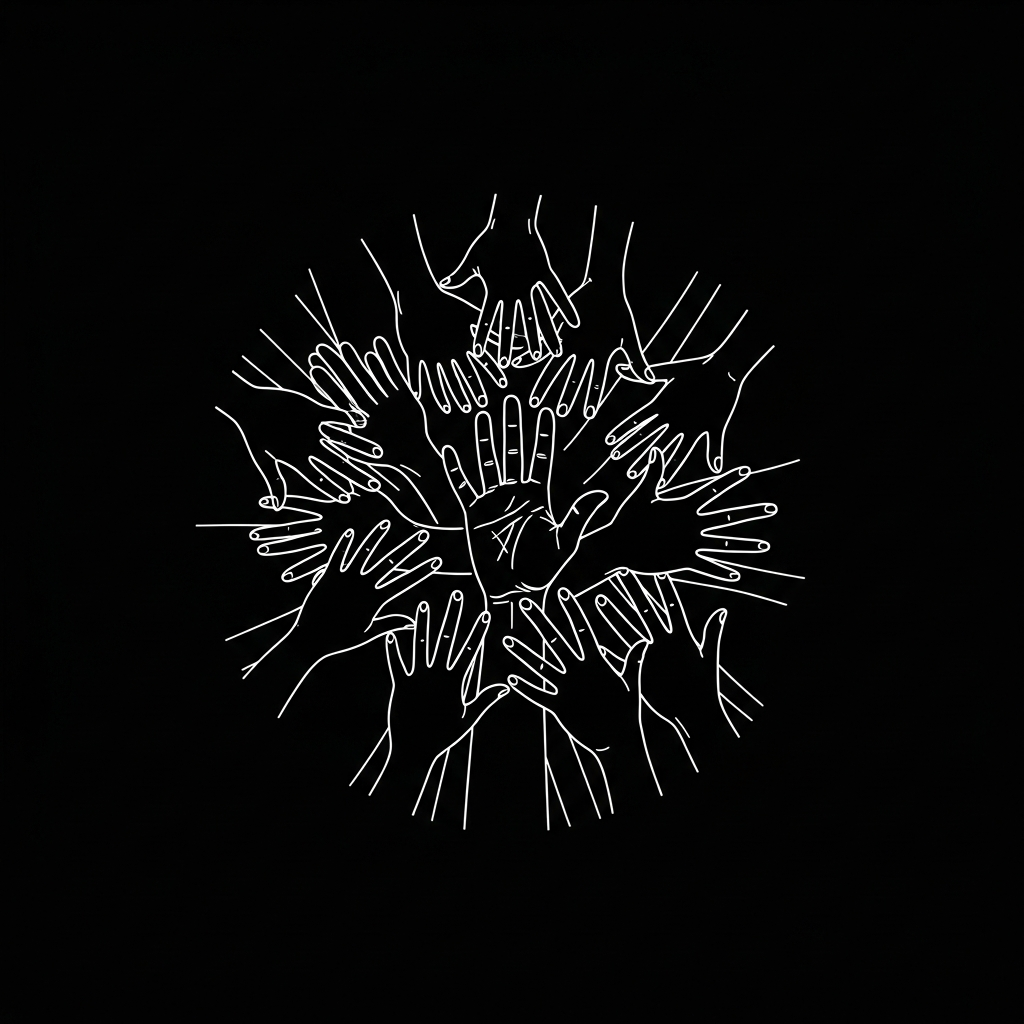 Minimalist line art fundraiser event ready-to-press DTF heat transfer graphic for t-shirts and apparel, featuring clean vector outlines and high contrast design suitable for custom apparel businesses and small brands in Los Angeles, Orange County, and San Diego.