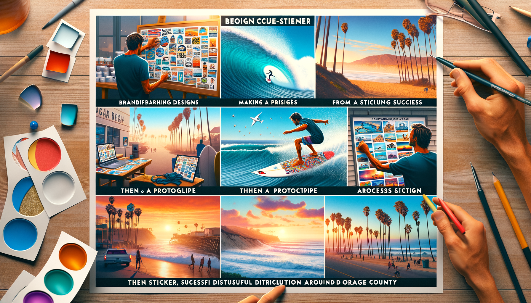 Behind the Scenes: A Laguna Beach Surfer's DTF Journey from Design to Sticker Success in Orange County
