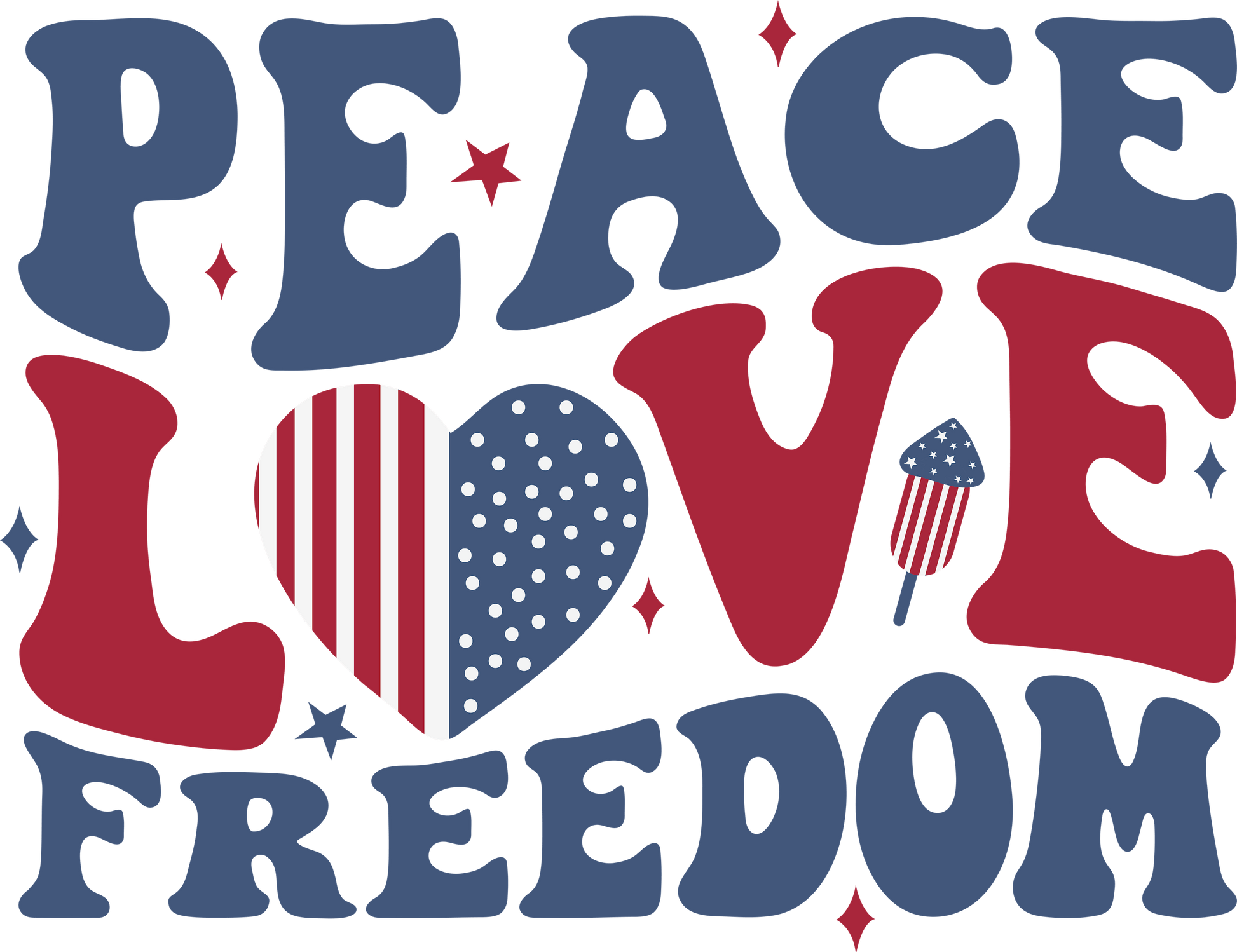 PEACE LOVE FREEDOM – DTF Ready To Press Design – ready to press DTF transfer by DTF Orange County, printed by DTF Orange County in Orange County.