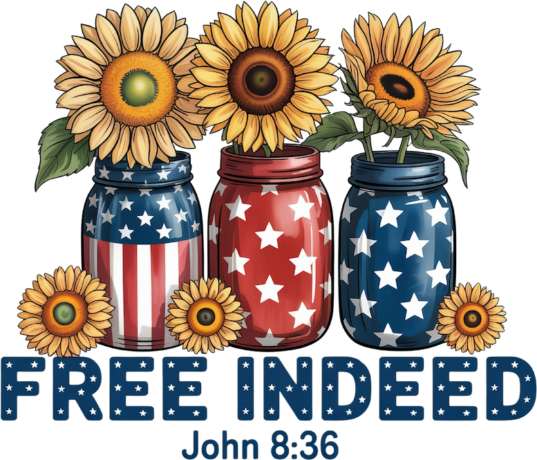 FREE INDEED – DTF Ready To Press Design – ready to press DTF transfer by DTF Orange County, printed by DTF Orange County in Orange County.