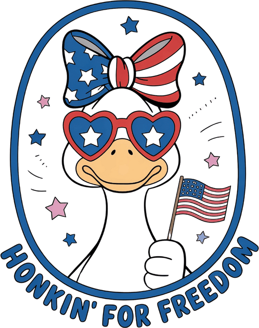 HONKIN FOR FREEDOM – DTF Ready To Press Design – ready to press DTF transfer by DTF Orange County, printed by DTF Orange County in Orange County.