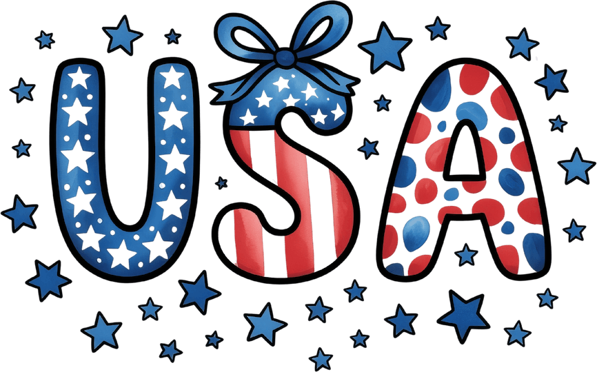 HAND DRAWN USA – DTF Ready To Press Design – ready to press DTF transfer by DTF Orange County, printed by DTF Orange County in Orange County.