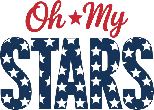 OH MY STARS – DTF Ready To Press Design – ready to press DTF transfer by DTF Orange County, printed by DTF Orange County in Orange County.