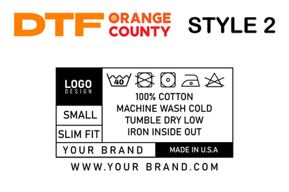 Custom Label – custom DTF neck label for tagless branding by DTF Orange County in Orange County, California.