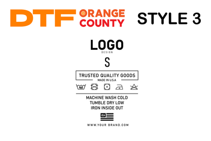 Custom Label – custom DTF neck label for tagless branding by DTF Orange County in Orange County, California.