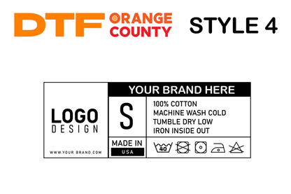 Custom Label – custom DTF neck label for tagless branding by DTF Orange County in Orange County, California.