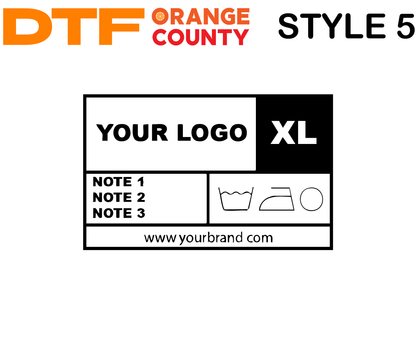 Custom Label – custom DTF neck label for tagless branding by DTF Orange County in Orange County, California.