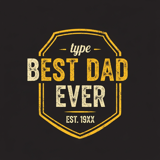 Father's Day grunge distressed lettering DTF heat transfer graphic, ready to press, bold high-contrast design for custom t-shirts and apparel