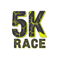 5K Race grunge distressed lettering ready to press DTF heat transfer graphic with high contrast colors and vector style design, suitable for t-shirts hoodies and apparel