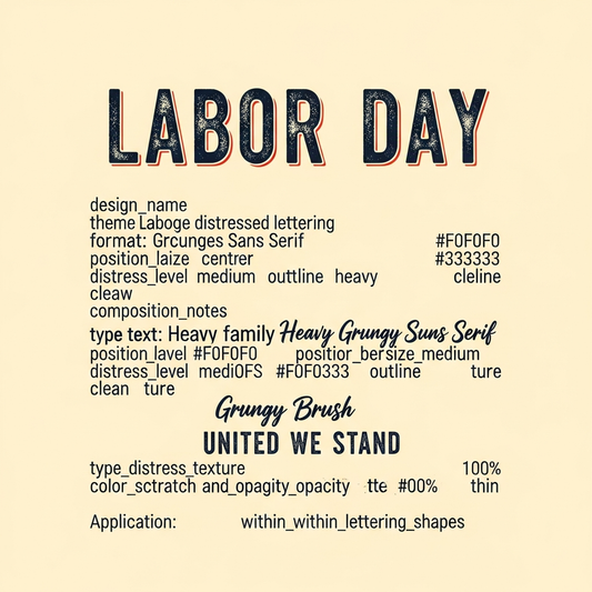 Labor Day grunge distressed lettering ready to press DTF heat transfer graphic design for t-shirts and hoodies