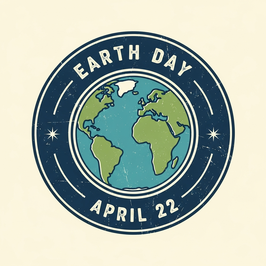Vintage retro distressed Earth Day DTF heat transfer graphic, ready to press, featuring bold high contrast vector illustration with distressed texture, designed for t-shirts, hoodies, and custom apparel