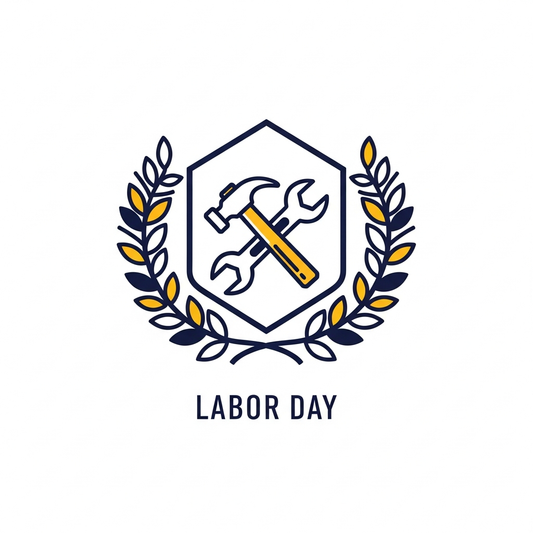 Labor Day minimalist line art DTF heat transfer graphic, ready to press, centered vector illustration with clean outlines and high contrast design, suitable for t-shirts hoodies and tote bags
