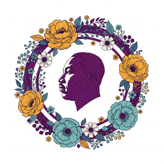 Martin Luther King Jr. Day boho floral style ready to press DTF heat transfer graphic with centered vector illustration, high contrast colors, and clean outlines, suitable for t-shirts hoodies and tote bags
