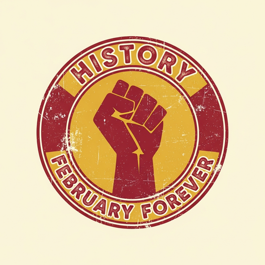 Black History Month vintage retro distressed DTF heat transfer graphic, ready to press, high contrast vector style design suitable for t-shirts hoodies and tote bags