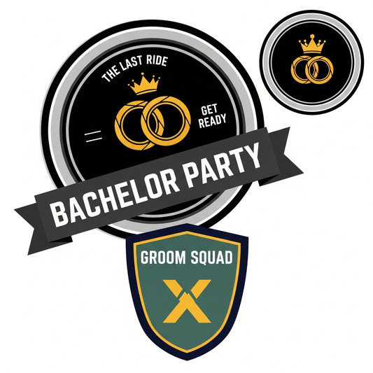 Bachelor Party Badge Emblem DTF Transfer – Ready to Pressmedia