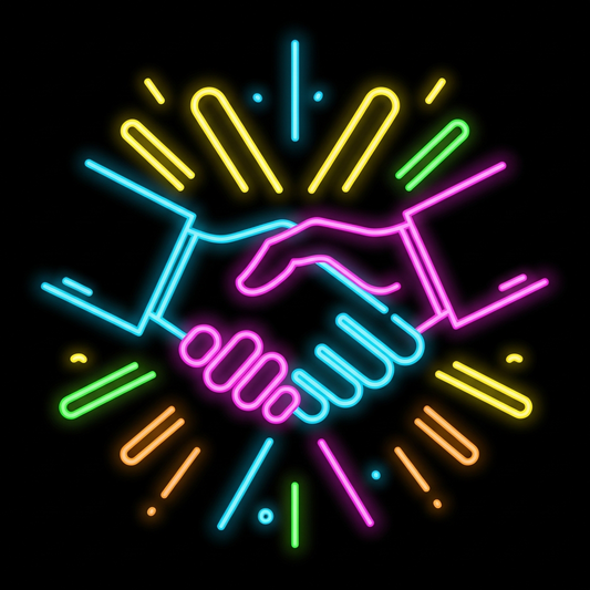 Employee Appreciation Day neon glow style DTF heat transfer graphic, ready to press, vibrant neon colors, vector style illustration with clean outlines, suitable for t-shirts hoodies and tote bags