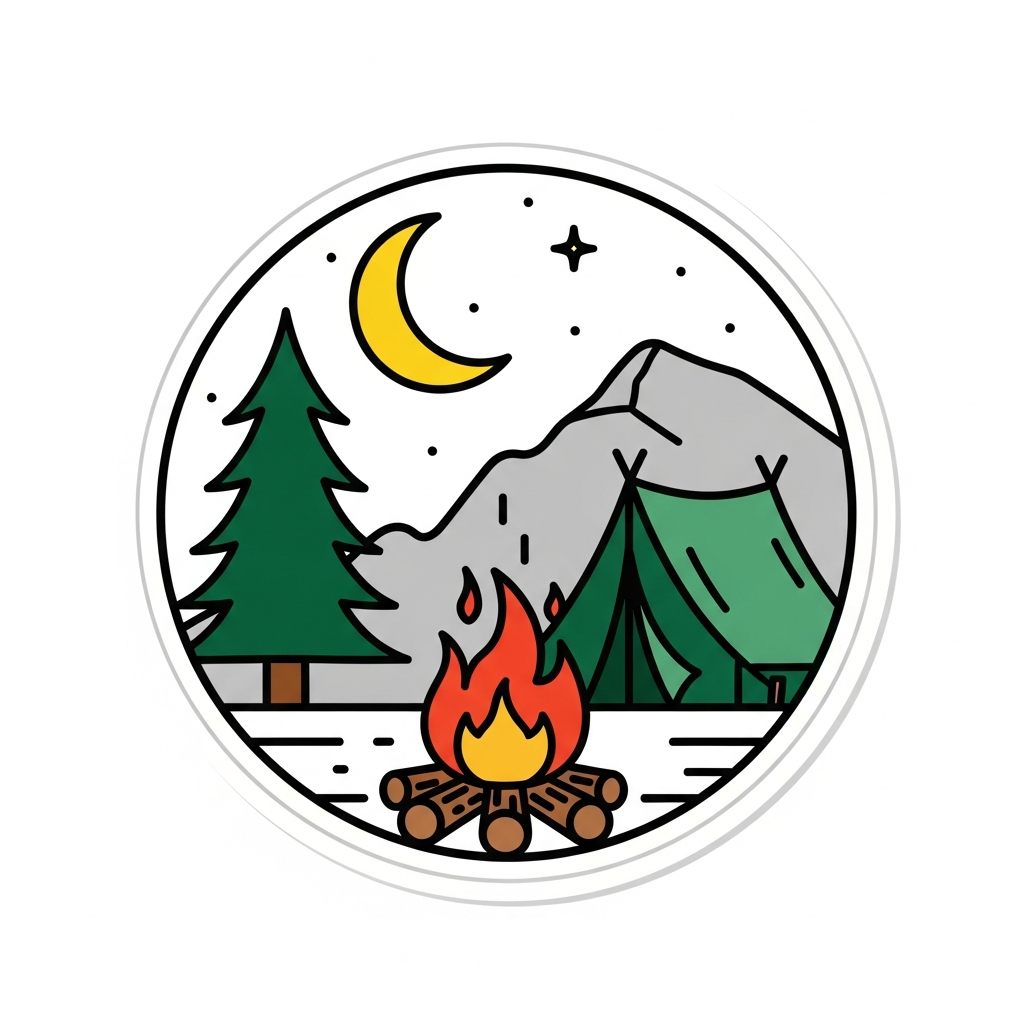 Camping Trip DTF Transfer | Ready to Press Sticker Style Graphic