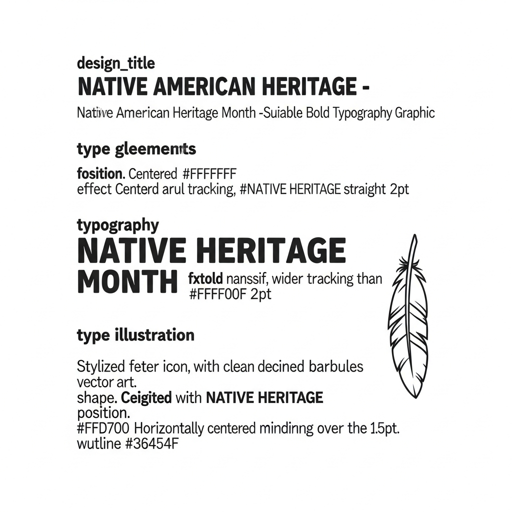 Native American Heritage Month ready to press DTF heat transfer graphic featuring bold typography design with high contrast colors, centered composition, suitable for t-shirts hoodies and apparel, professional commercial DTF transfer artwork