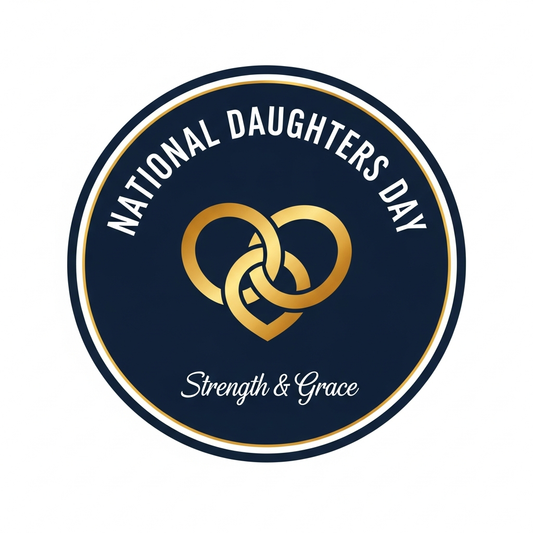 National Daughters Day badge emblem ready to press DTF heat transfer graphic with high contrast colors and clean vector outlines, suitable for t-shirts and hoodies