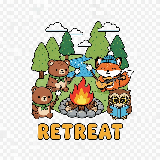 Youth Group Retreat DTF Transfer | Ready to Press Kawaii Designmedia