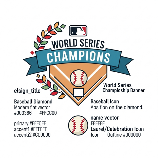 World Series modern flat vector DTF heat transfer design with high contrast colors and clean outlines, ready to press on t-shirts, hoodies, and apparel