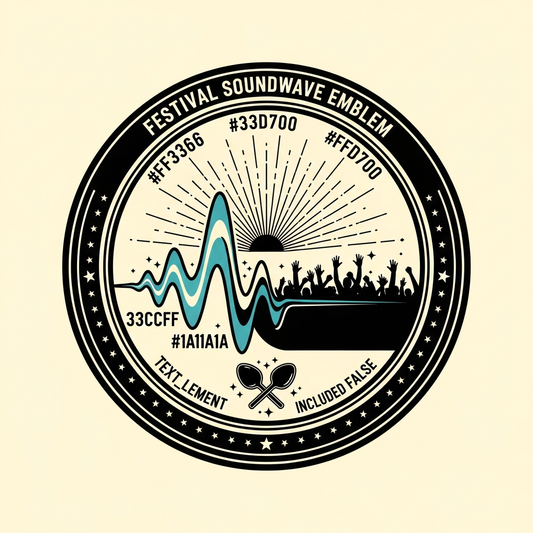 Music festival badge emblem style ready to press DTF heat transfer graphic with high contrast vector illustration design for t-shirts and hoodies
