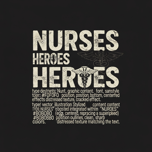 Nurses Day grunge distressed lettering ready to press DTF heat transfer graphic, high contrast vector design for t-shirts and hoodies, suitable for small apparel businesses and custom shirt printing