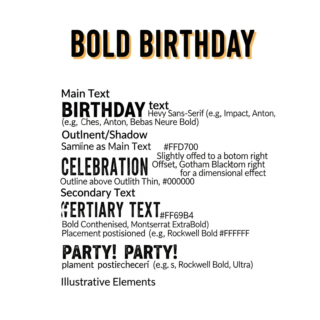 Bold typography birthday celebration ready-to-press DTF heat transfer graphic with high-contrast colors and clean vector-style design, suitable for t-shirts hoodies and tote bags