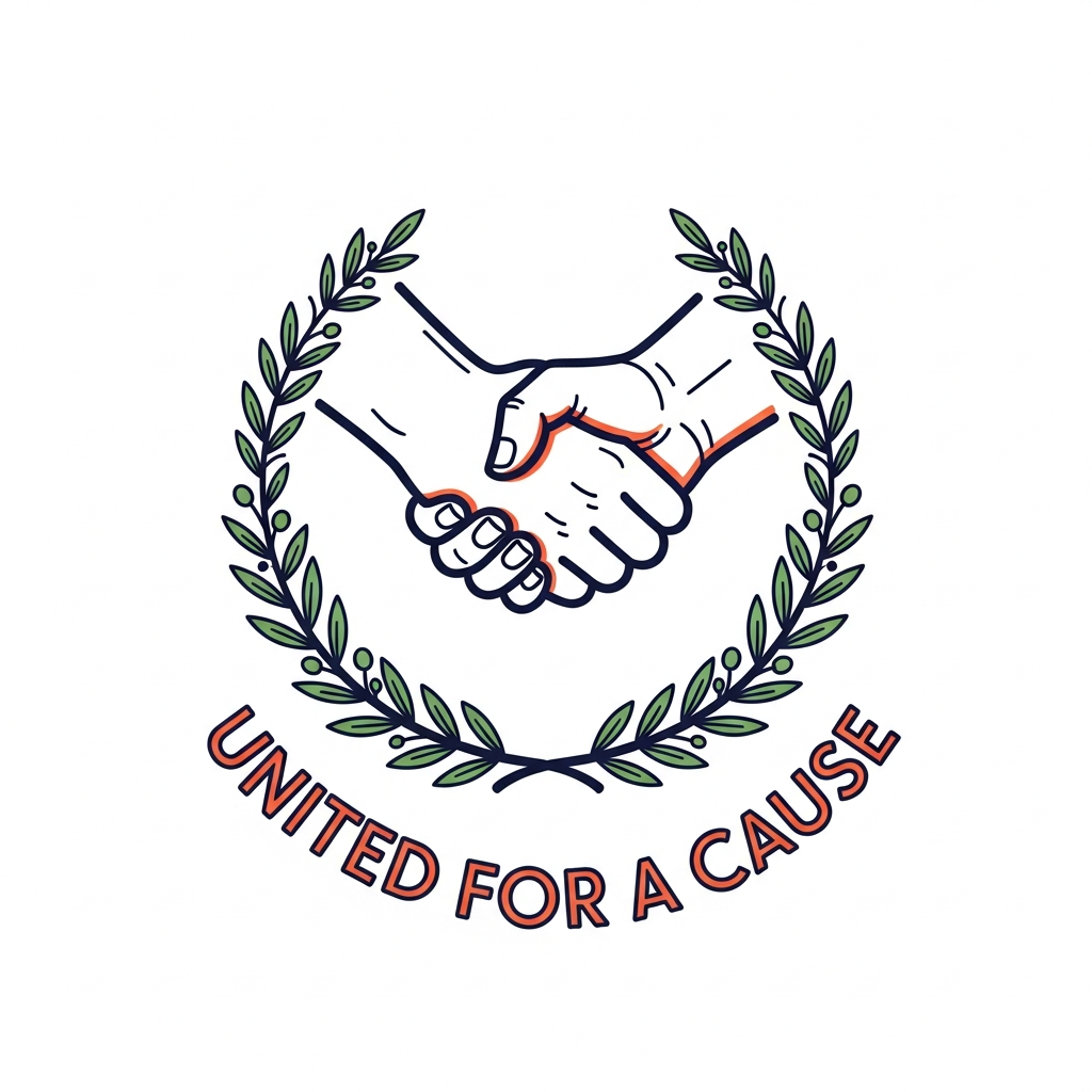 Fundraiser event ready-to-press DTF heat transfer featuring a bold outline illustration design with high contrast vector-style artwork, centered composition, suitable for t-shirts, hoodies, and tote bags