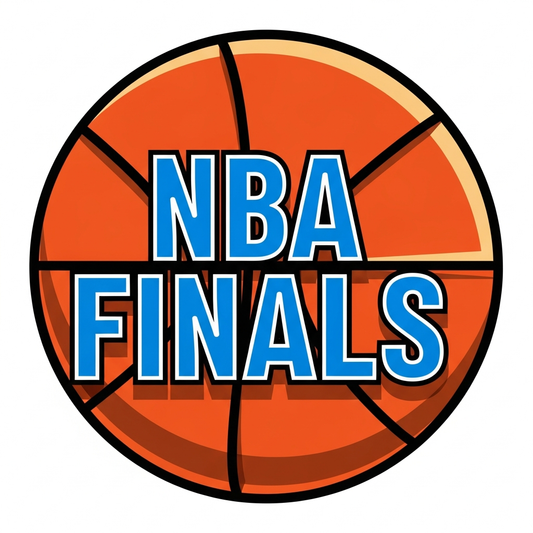 NBA Finals bold typography ready to press DTF heat transfer graphic with high-contrast colors and centered vector-style lettering, suitable for t-shirts, hoodies, and custom apparel
